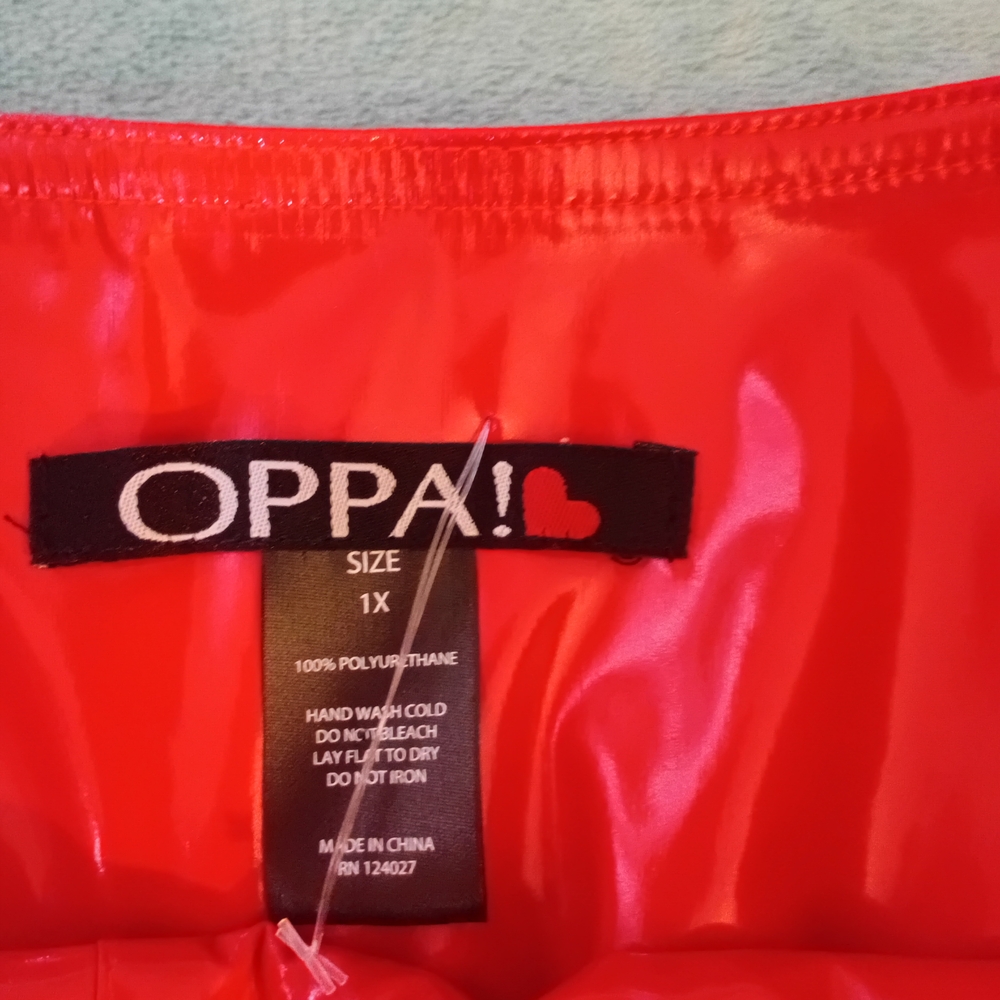 Oppa! Red Polyurethane Jacket - image 1